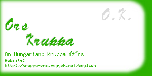 ors kruppa business card